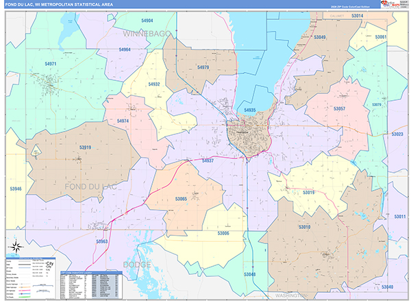 Fond du Lac Metro Area Wall Map